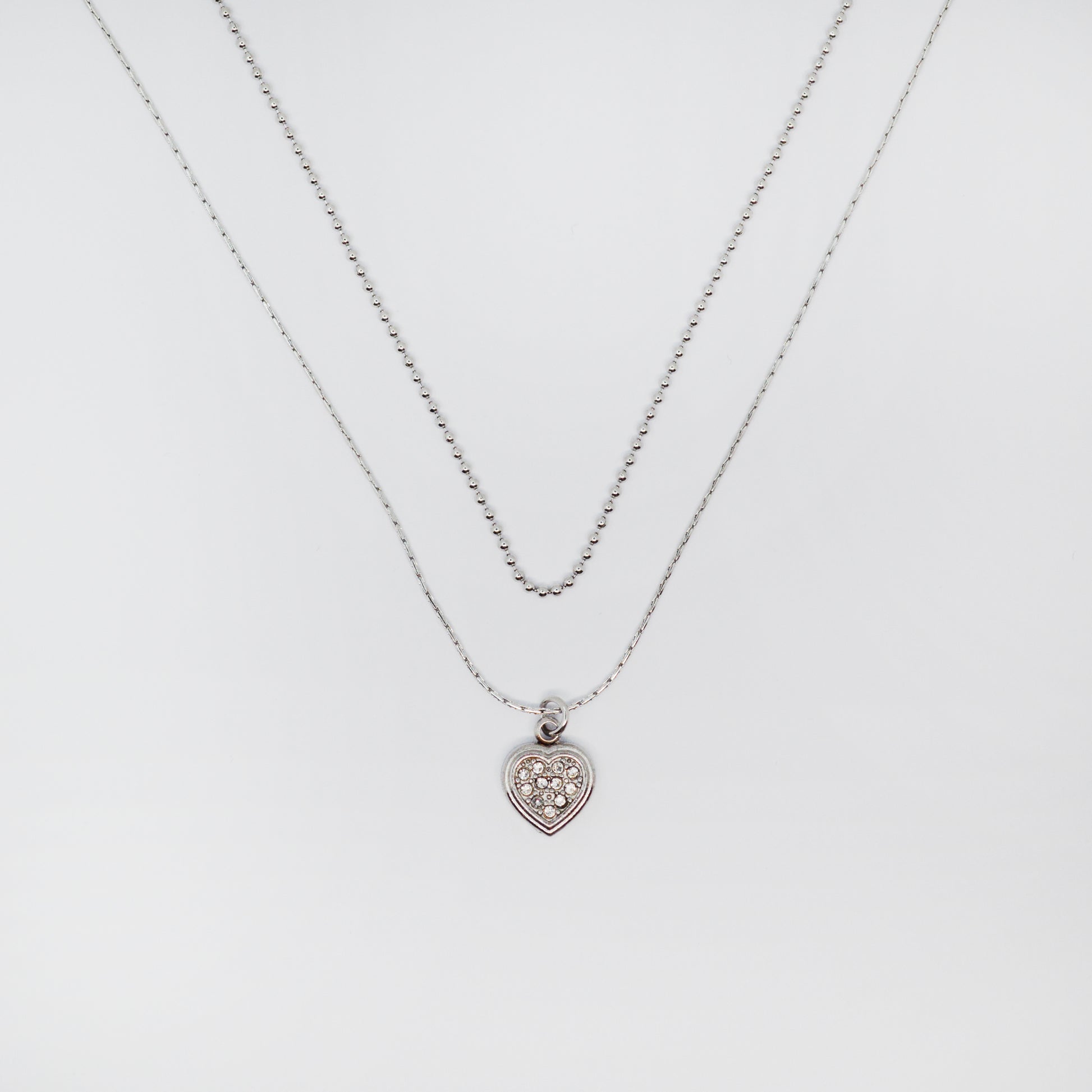 srebrna ogrlica s srčkom in kristali – Heart Sparkle – ChiChi