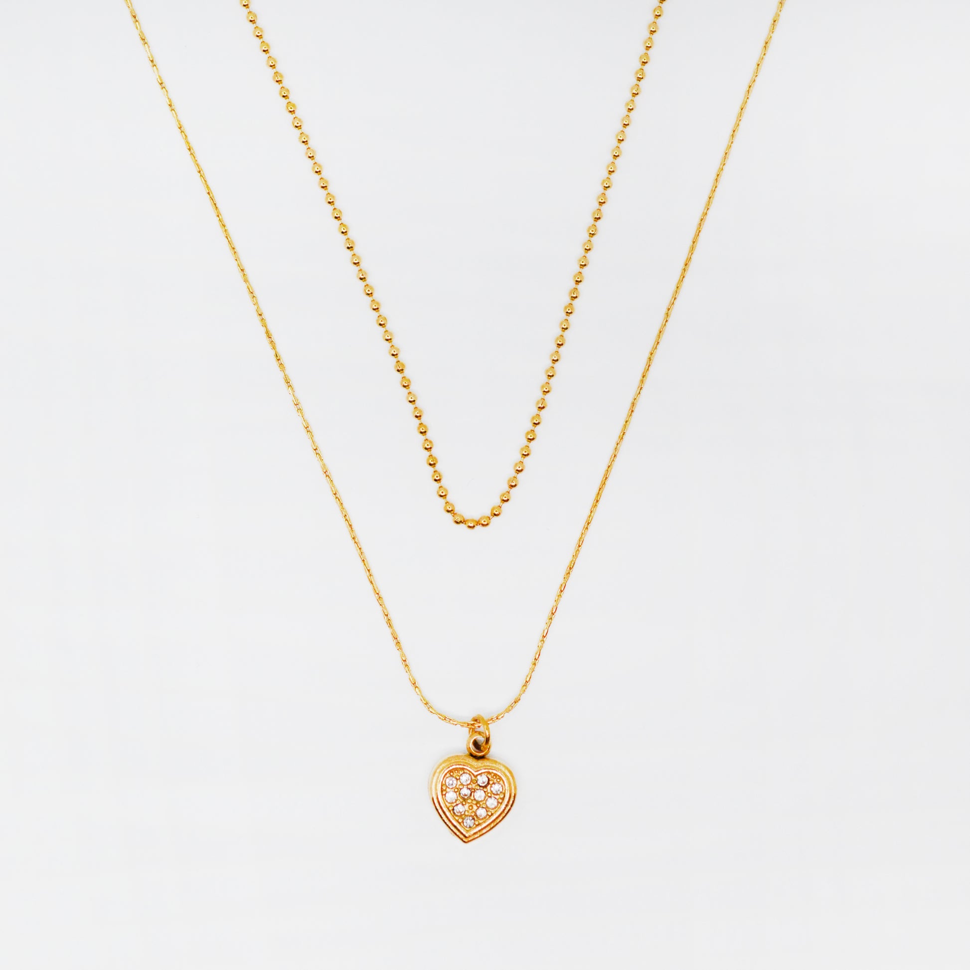 zlata ogrlica s srčkom in kristali – Heart Sparkle – ChiChi