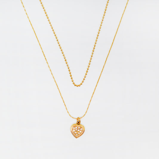 zlata ogrlica s srčkom in kristali – Heart Sparkle – ChiChi