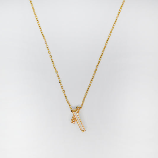 Zlata ogrlica z dvojnim obeskom – Line & Shine – ChiChi