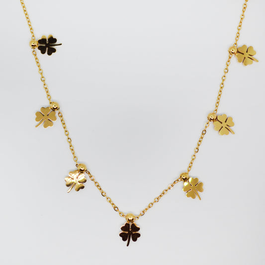 Zlata ogrlica s Ε‘tiriperesnimi deteljicami β Lucky Bloom β ChiChi