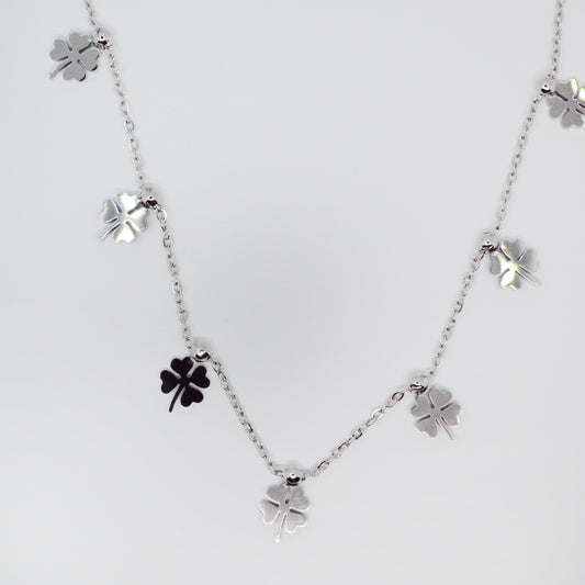 Srebrna ogrlica s Ε‘tiriperesnimi deteljicami β Lucky Bloom β ChiChi