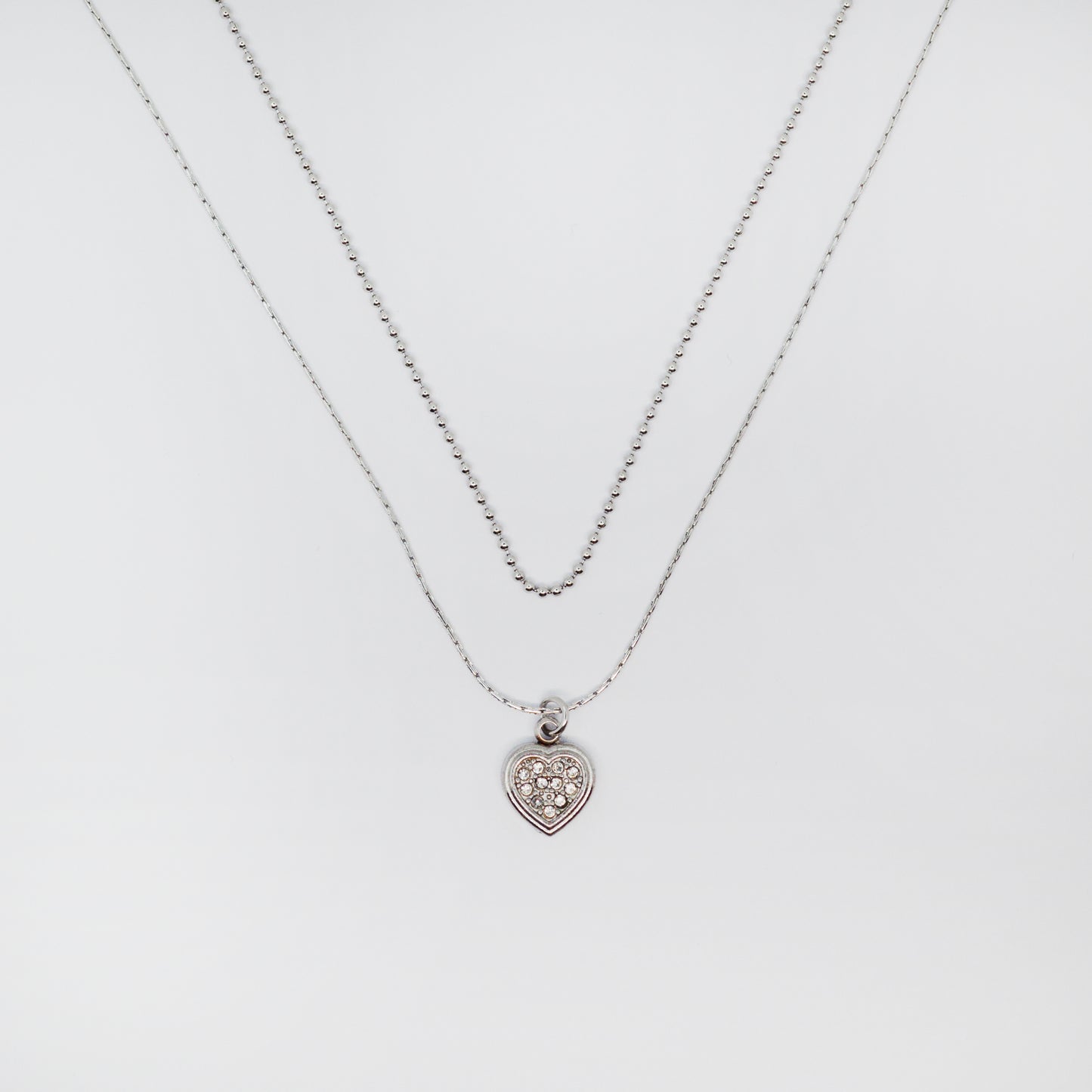 srebrna ogrlica s srčkom in kristali – Heart Sparkle – ChiChi